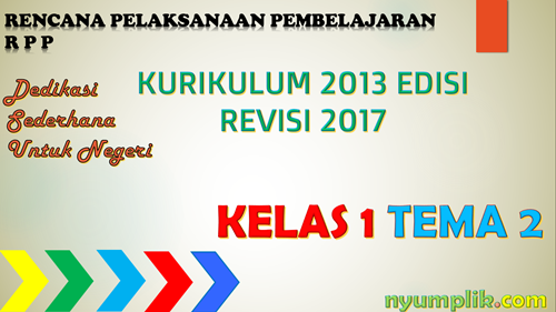 RPP Kurikulum 2013 Revisi 2017 Kelas 1 Tema 2 Terbaru