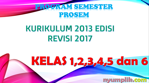 Download Prosem K13 Revisi 2017 Kelas 1,2,3,4,5 dan 6 