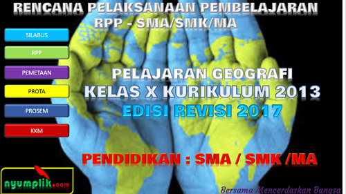 RPP GEOGRAFI SMA Kelas X K13 Revisi 2017 Semester 1 dan Semester 2