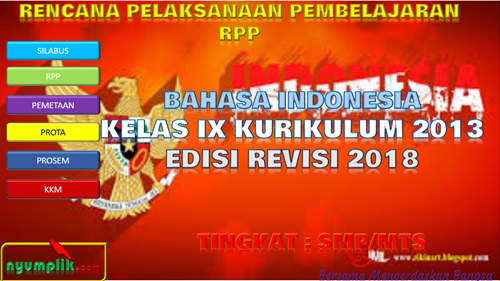 RPP Bahasa Indonesia Kelas 9 K13 Revisi 2018 Semester 1