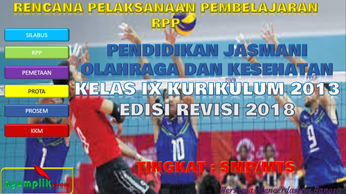 RPP PJOK Kelas 9 K13 Revisi 2018 Semester 1