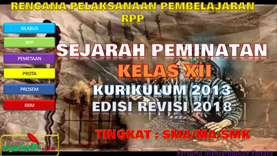 Download RPP Sejarah Peminatan Kelas XII K13 Revisi 2018