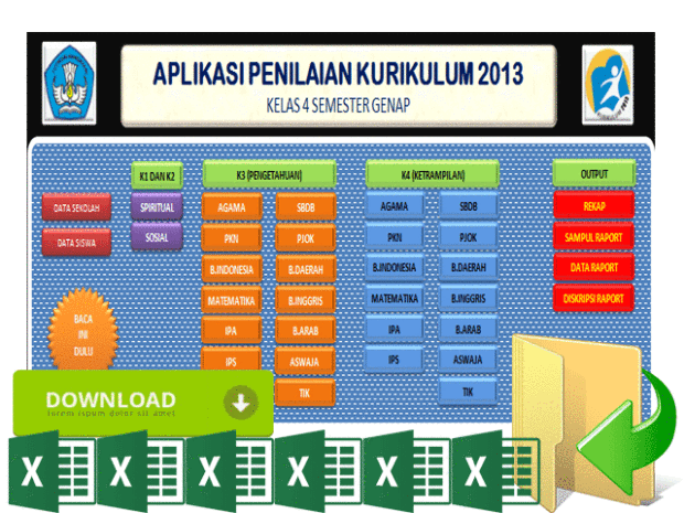 Aplikasi Raport K13 Kelas 4 Semester 1 Revisi 2018