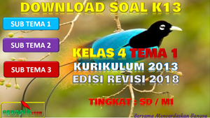 Download Soal Kelas 4 Tema 1 Kurikulum 2013 Revisi 2018