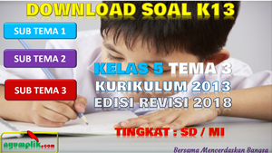 Download Soal K13 Kelas 5 Tema 3 Revisi 2018