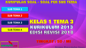 Kumpulan Soal Kelas 1 Tema 3 Kurikulum 2013 Revisi 2018