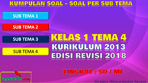 Kumpulan Soal Kelas 1 Tema 4 Kurikulum 2013 Revisi 2018