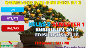 Kisi-Kisi Soal UH, PTS, PAS K13 Kelas 5