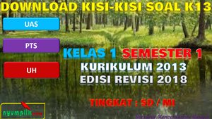 Kisi-Kisi Soal Ulangan K13 Kelas 1