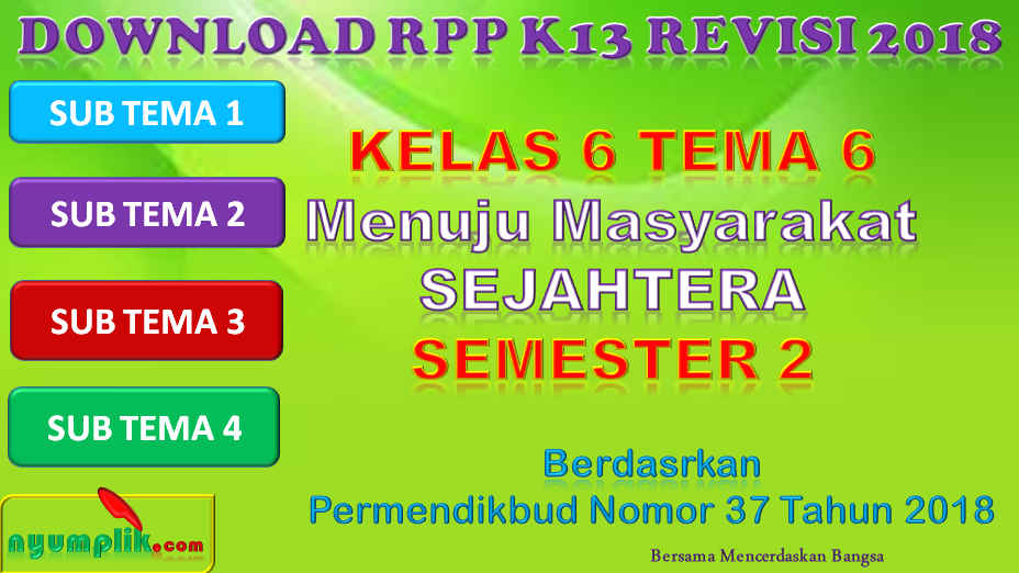 RPP K13 Kelas 6 Tema 6