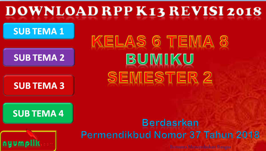 RPP K13 Kelas 6 Tema 8