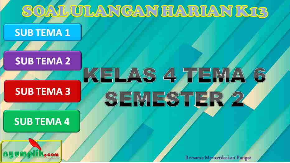 Download Soal Ulangan Harian Kelas 4 Tema 6