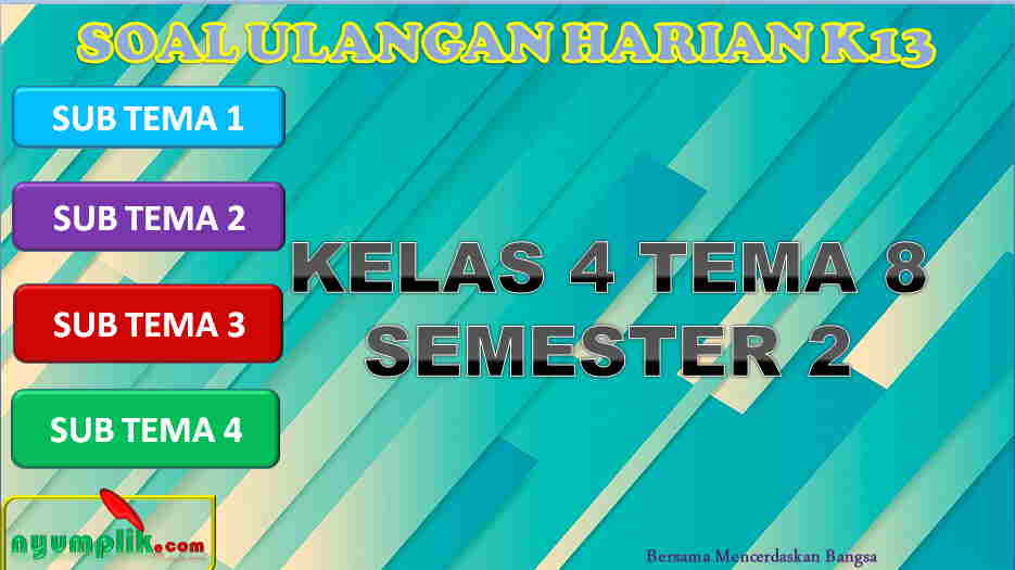 Download Soal Ulangan Harian Kelas 4 Tema 8