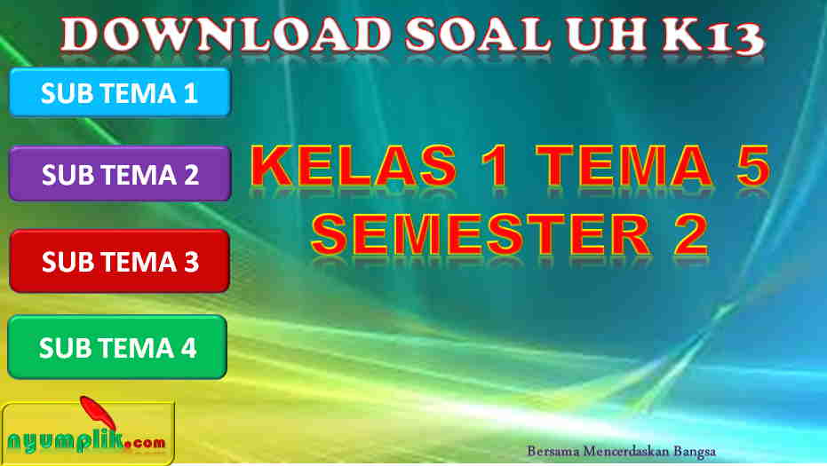 Soal Ulangan Harian Kelas 1 Tema 5