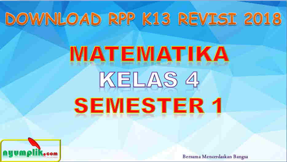 RPP MTK Kelas 4 Semester 1