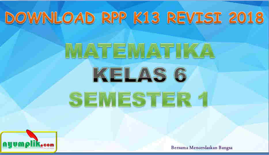 RPP MTK Kelas 6 Semester 1