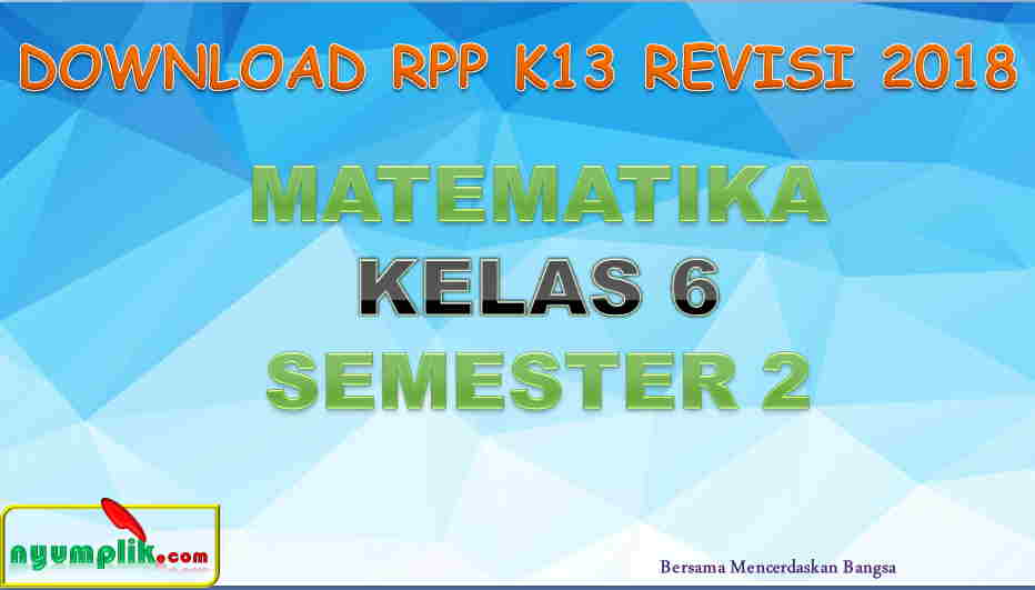 RPP MTK Kelas 6 Semester 2