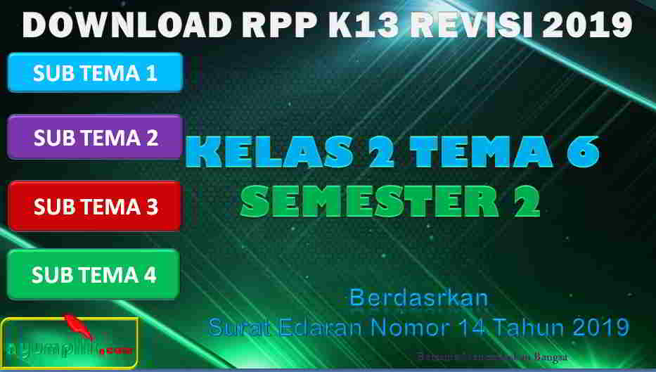 RPP 1 Lembar SD/MI Kelas 2 Semester 2 Tema 6