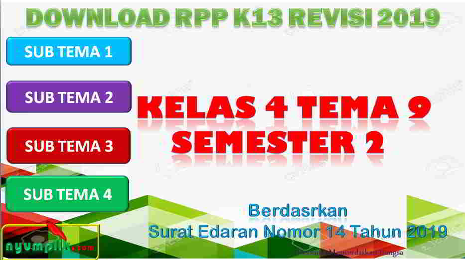 RPP 1 Lembar SD/MI Kelas 4 Semester 2 Tema 9