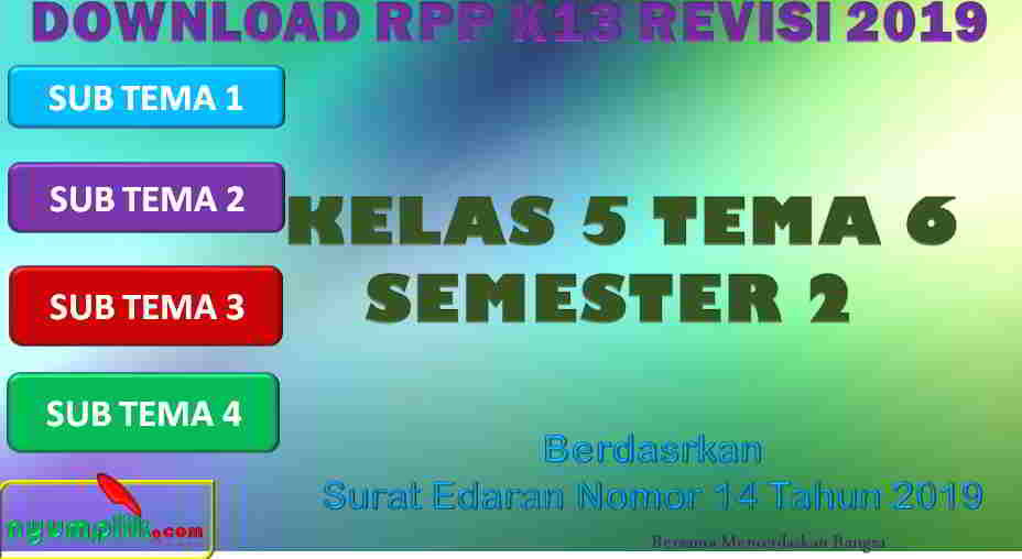 RPP 1 Lembar SD/MI Kelas 5 Semester 2 Tema 6