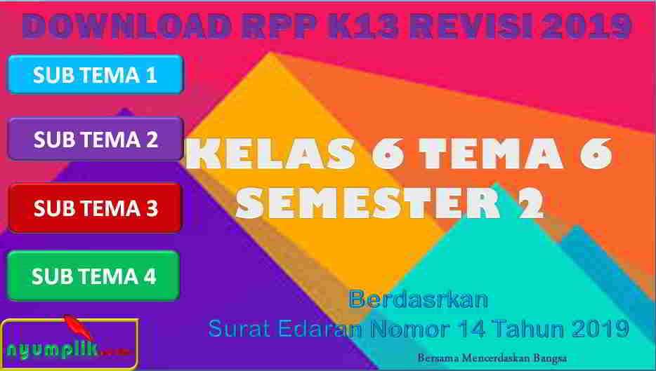 RPP 1 Lembar SD/MI Kelas 6 Semester 2 Tema 6