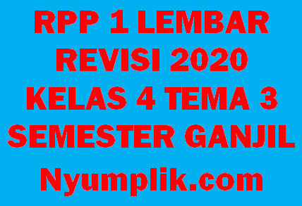 Download RPP 1 Lembar Kelas 4 Semester 1 Tema 3 Format Terbaru