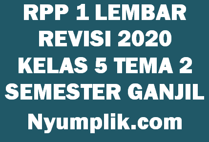 Download RPP 1 Lembar Kelas 5 Semester 1 Tema 2 Format Terbaru