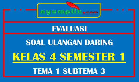 Soal UH Daring Kelas 4 Tema 1 Subtema 3