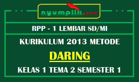 RPP Kelas 1 Tema 2 Daring